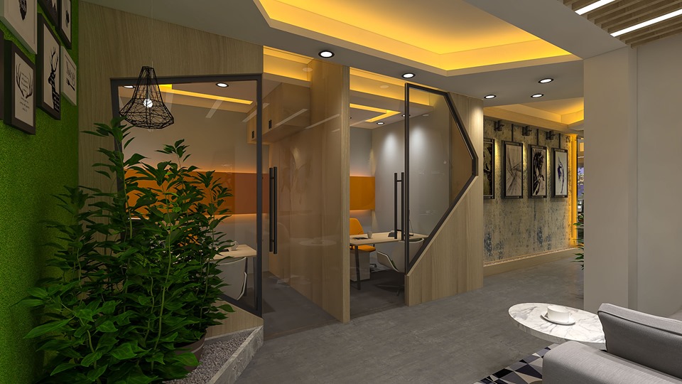 modern Office realistic 3d rendering in 3d max vray 3.0 image