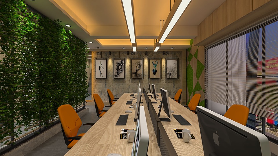renderização 3d realista de escritório moderno em 3d max vray 3.0 imagem