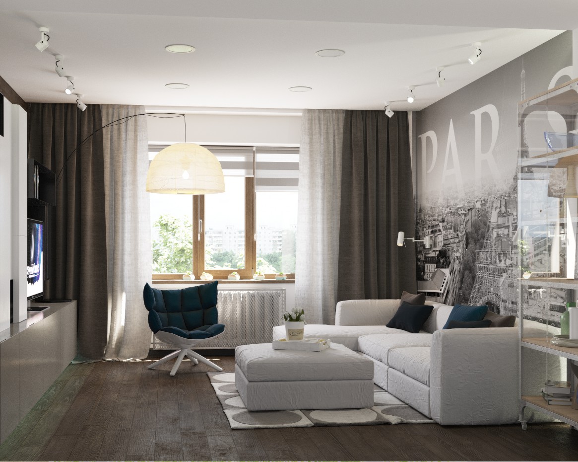 Wohnzimmer in 3d max corona render Bild