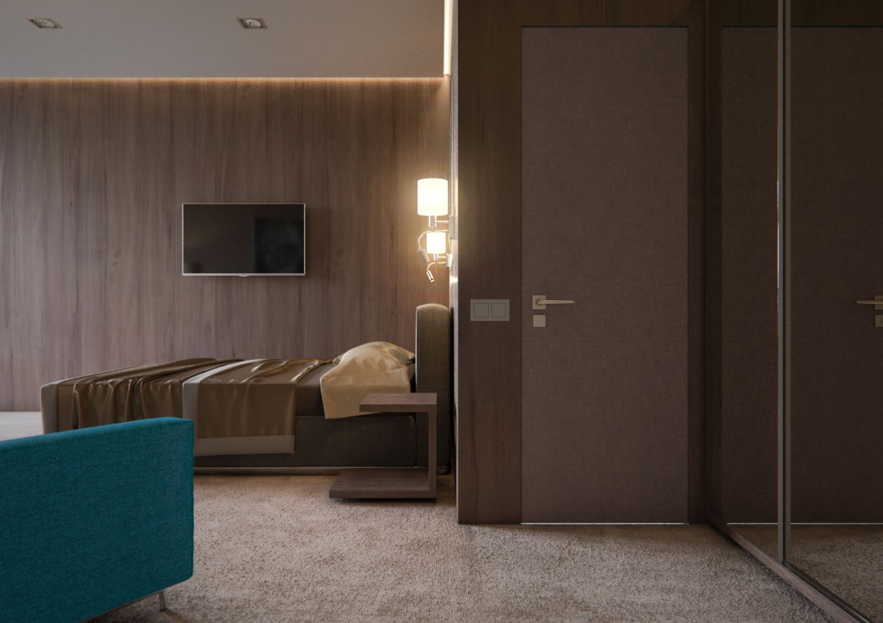 Hotelzimmer Z.a.l.e.s.k.i in 3d max corona render Bild