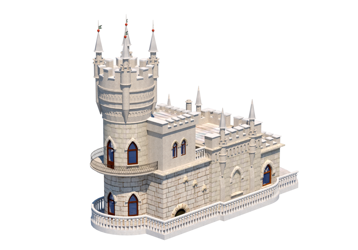 Модель замку "Ластівчине гніздо" в SketchUp vray 3.0 зображення