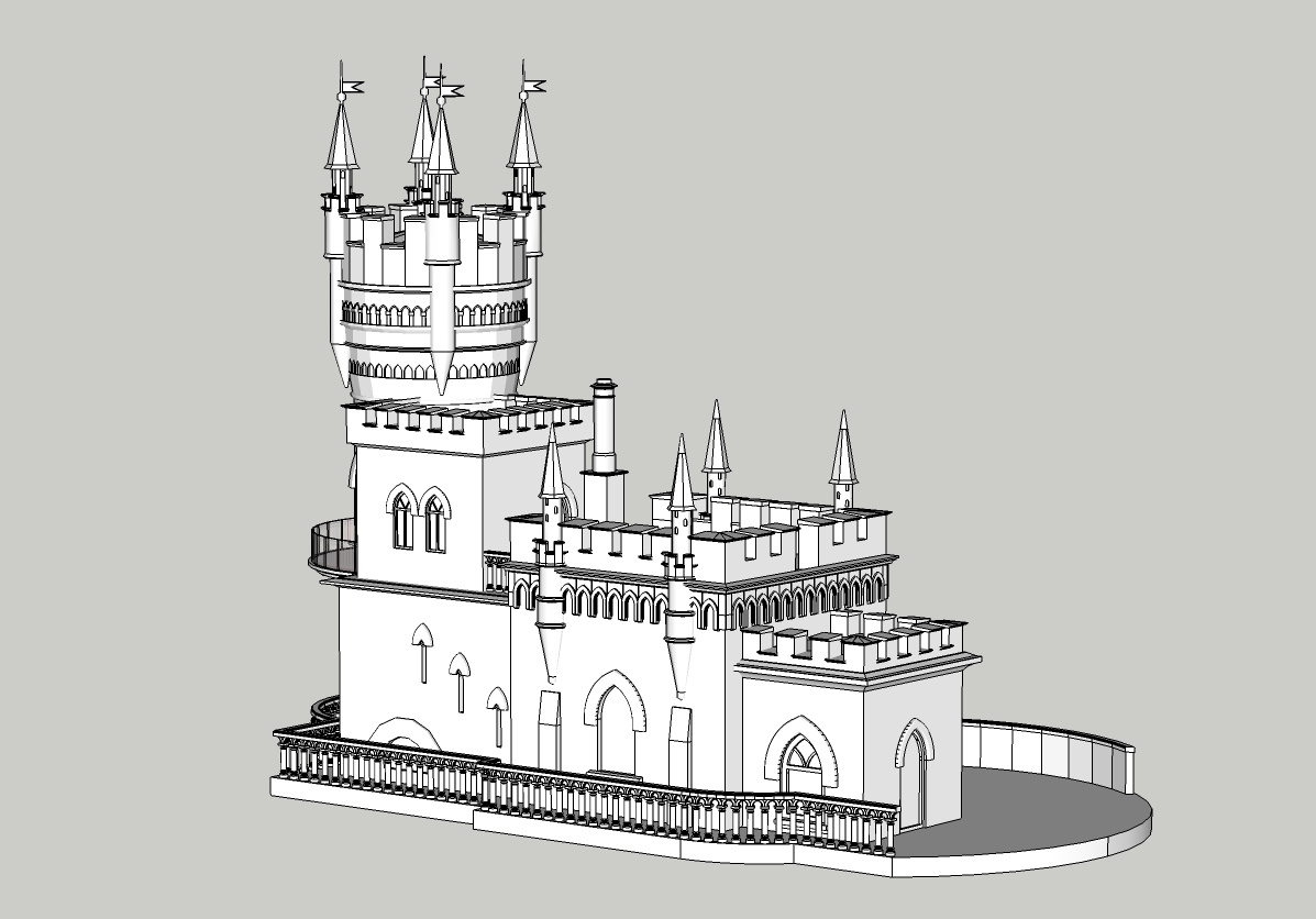 Modelo de castelo "Ninho da Andorinha" em SketchUp vray 3.0 imagem