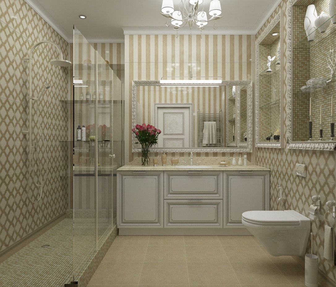 imagen de un cuarto de baño en 3d max vray