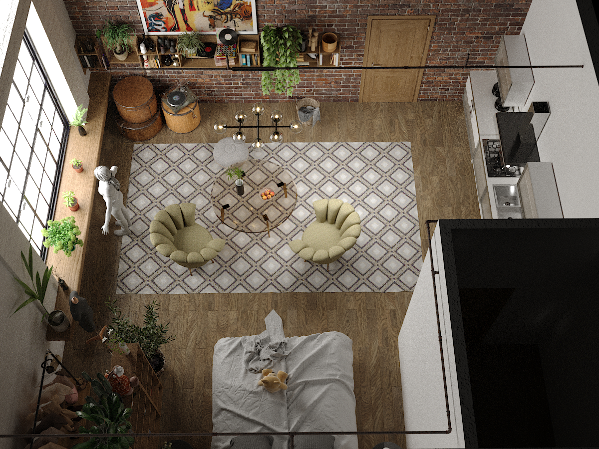 Квартира в Нью-Йорке в 3d max corona render изображение