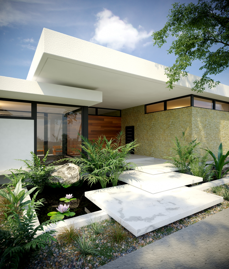 Visualizzazione 3D dell'esterno in 3d max corona render immagine