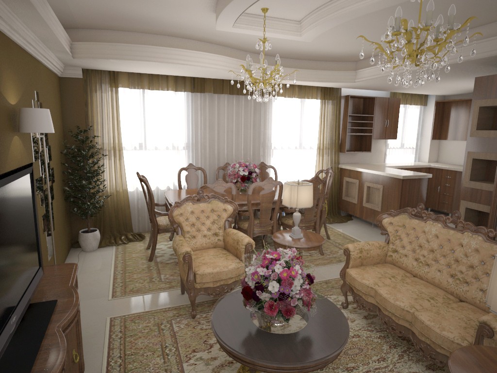 Classic Room in 3d max vray 2.0 image