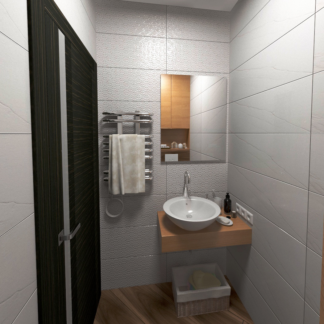 अपार्टमेंट में अतिथि बाथरूम 3d max vray 3.0 में प्रस्तुत छवि