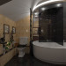 बाथरूम में कॉटेज 3d max corona render में प्रस्तुत छवि