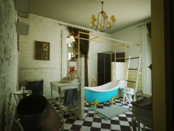 A casa de banho no estilo de Provence