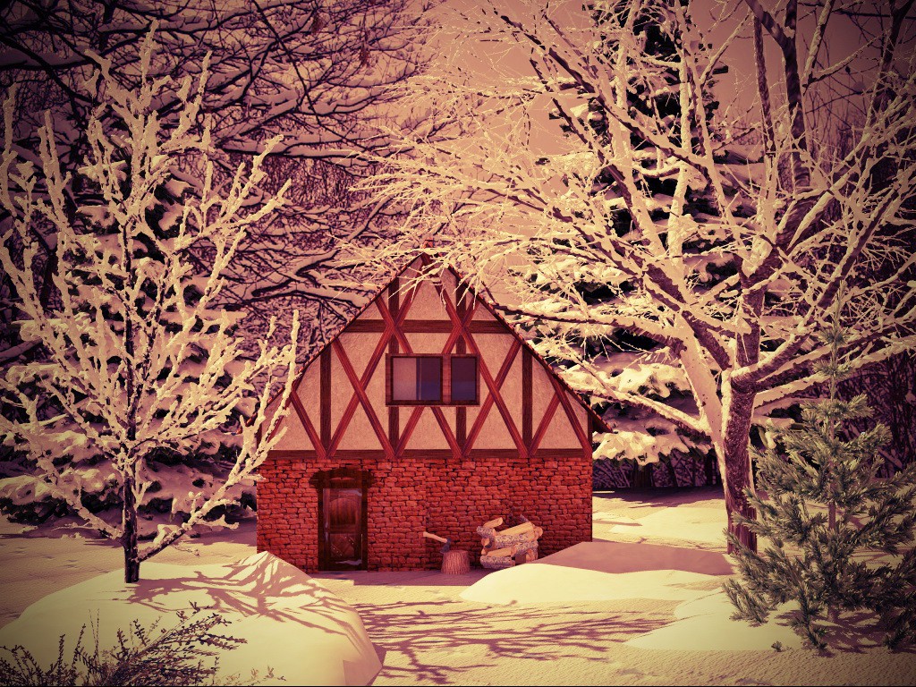 домик из серии very small house в Cinema 4d vray изображение