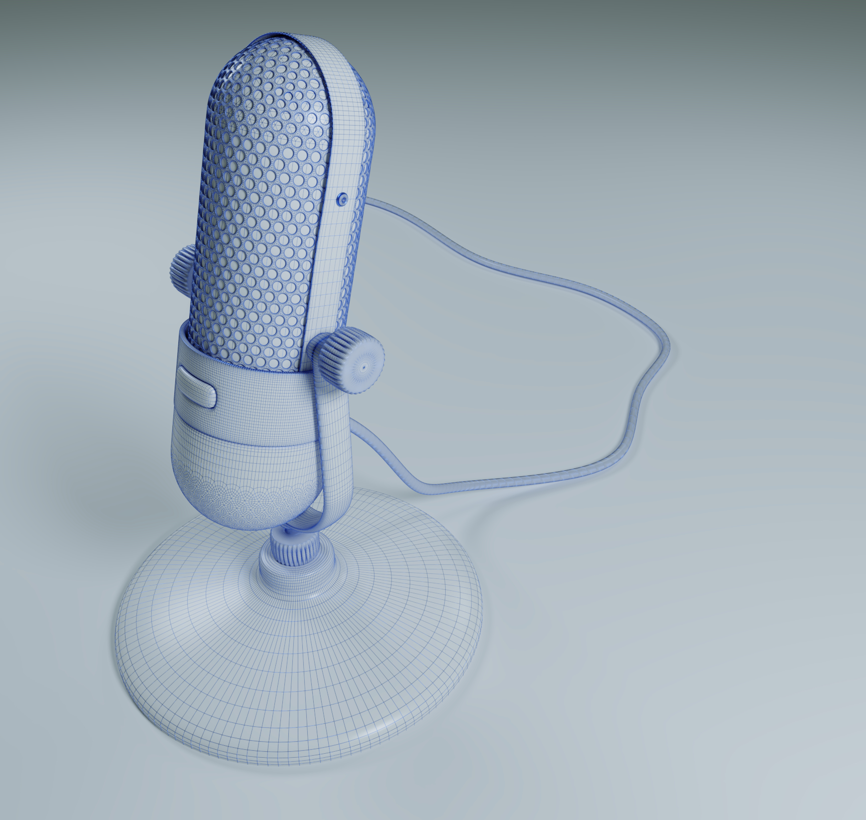imagen de un micrófono en Blender cycles render