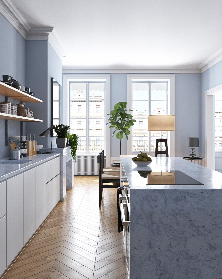 French kitchen в 3d max vray 3.0 изображение