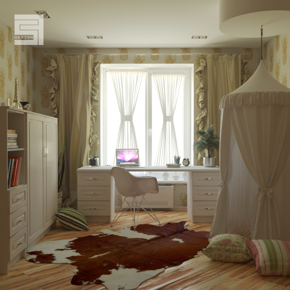 लड़की के लिए कमरा / लड़की के लिए कमरा 3d max corona render में प्रस्तुत छवि