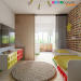 Chambre pour enfants au style de LEGO dans 3d max corona render image