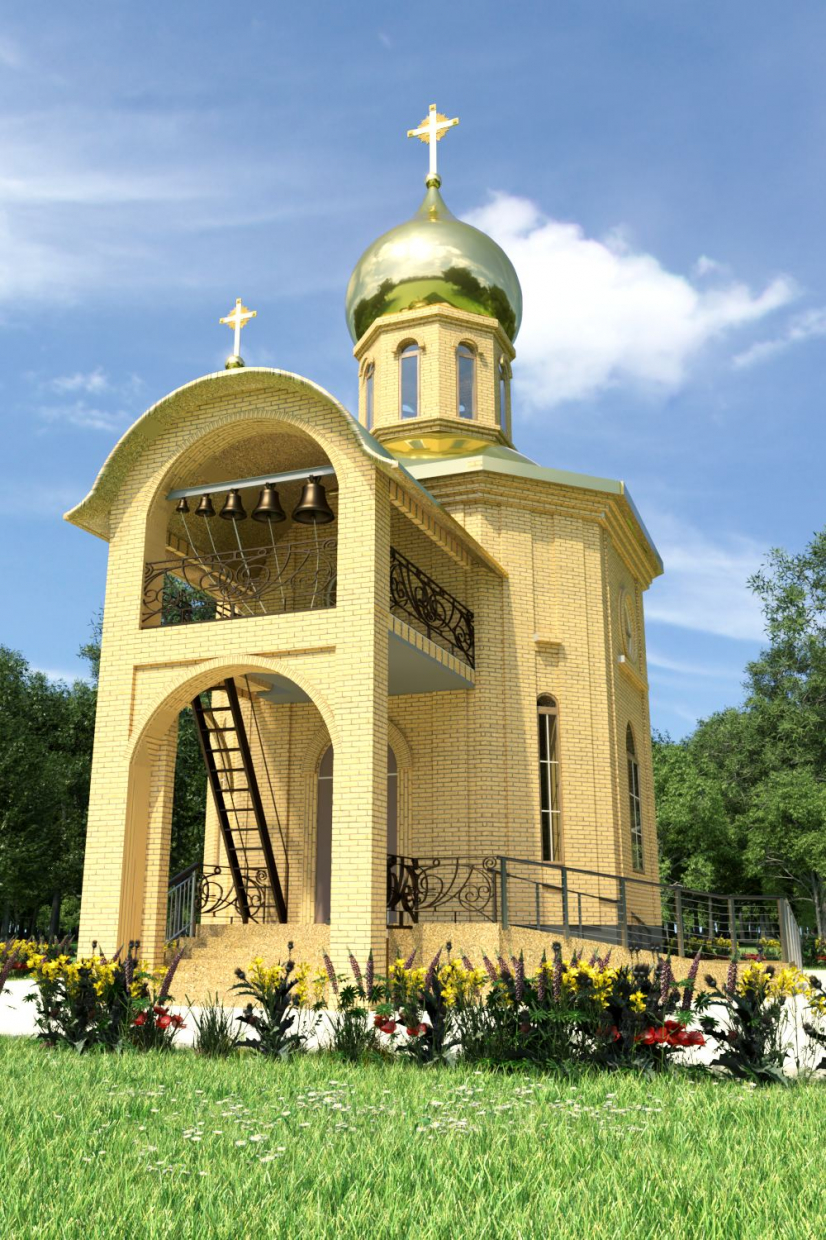 Glockenturm zur Kapelle in ArchiCAD corona render Bild