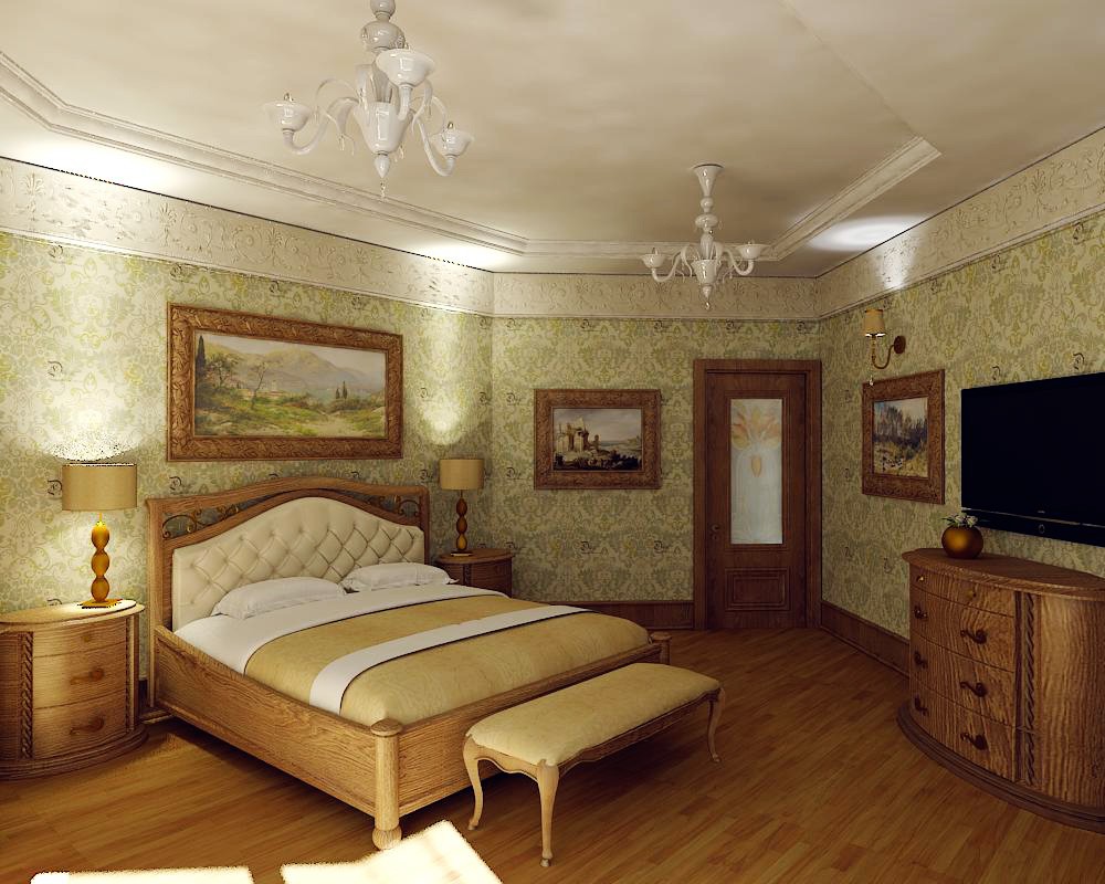 imagen de clásico de dormitorio en 3d max vray