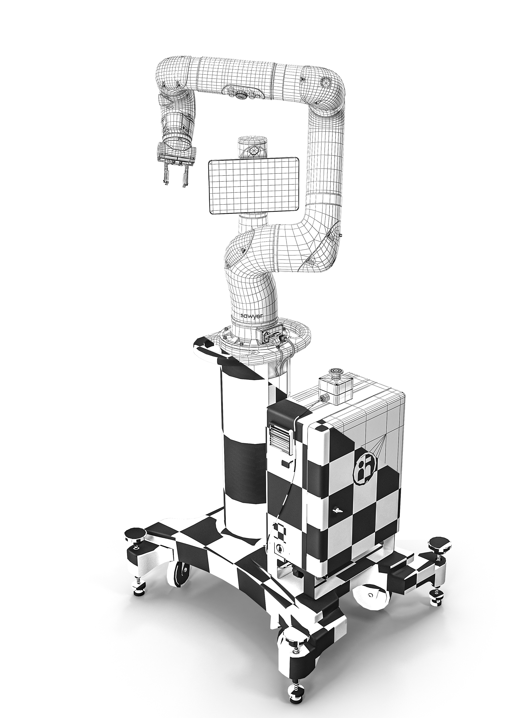 imagen de Robot industrial SAWYER en Cinema 4d vray 5.0
