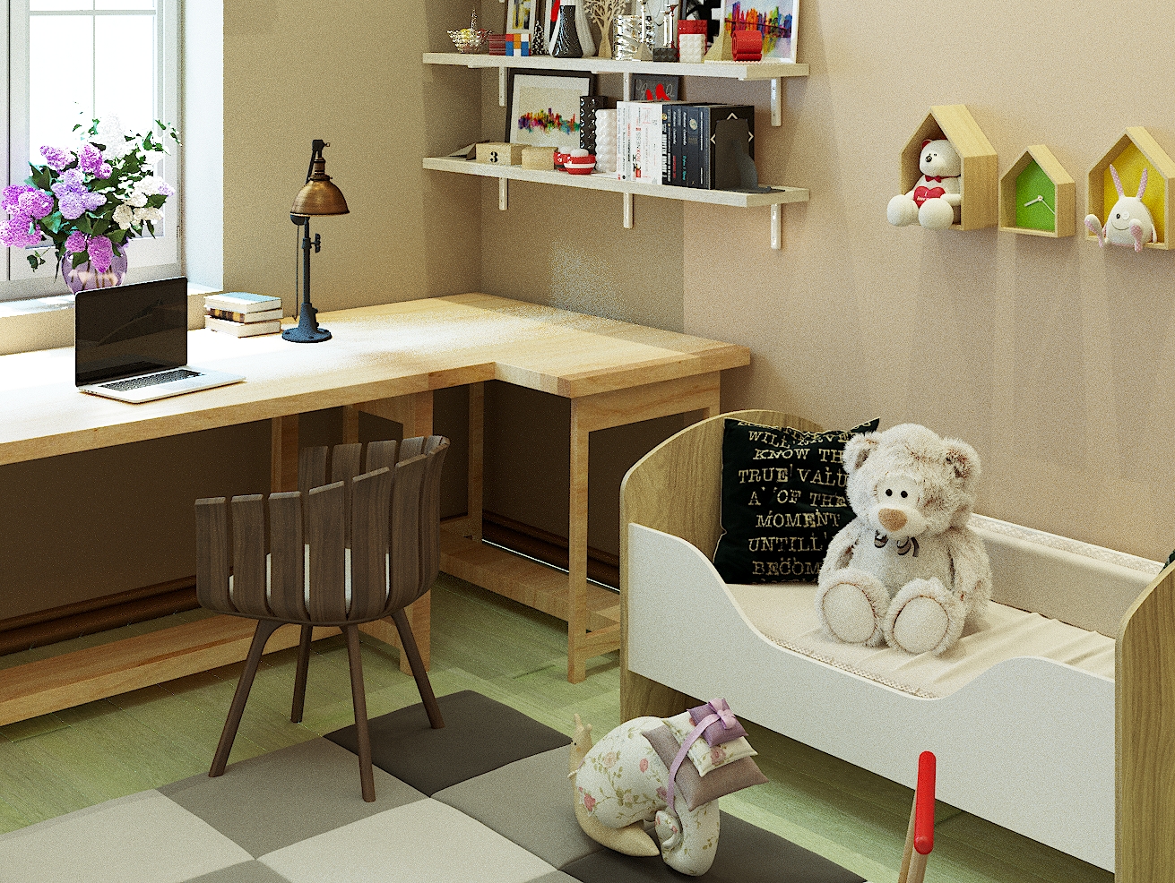 Children's for two girls 12 and 2 years. in 3d max corona render image