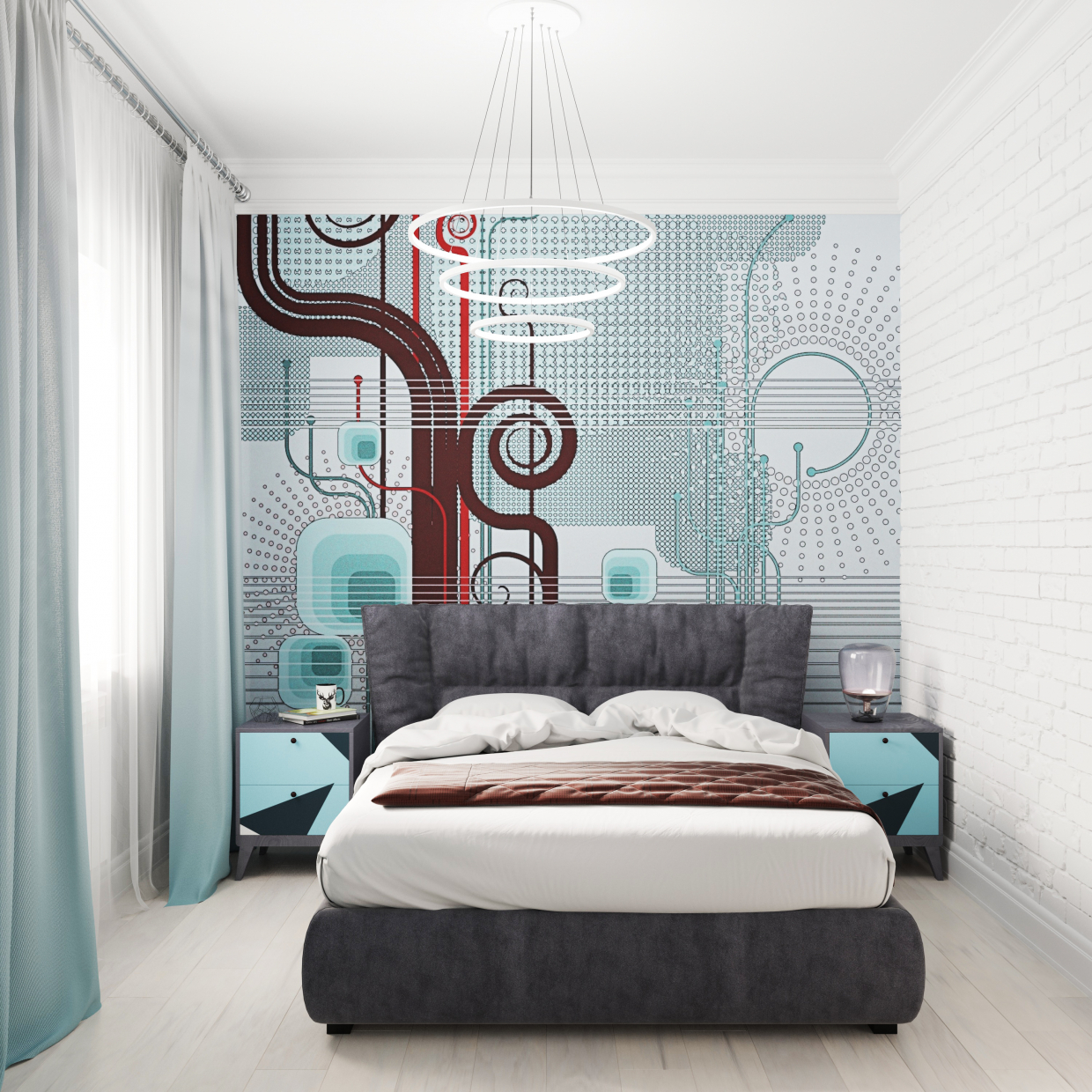 Schlafzimmer. in 3d max corona render Bild