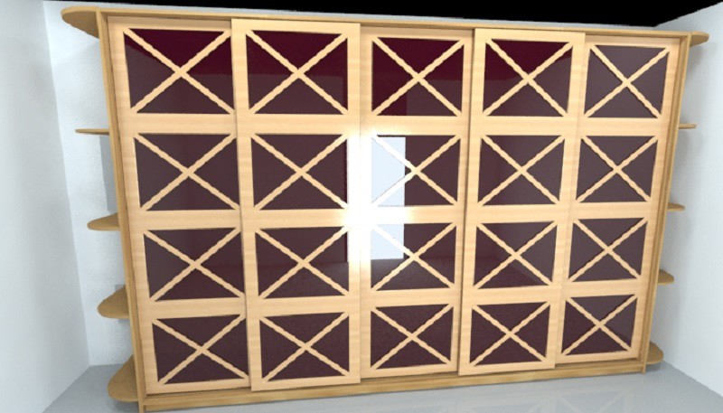 Шкаф-купе в спальню в 3d max vray изображение
