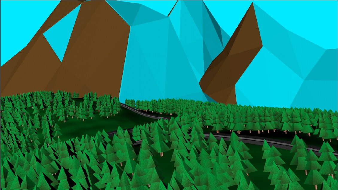 Low poly scene. in Cinema 4d Thea render image