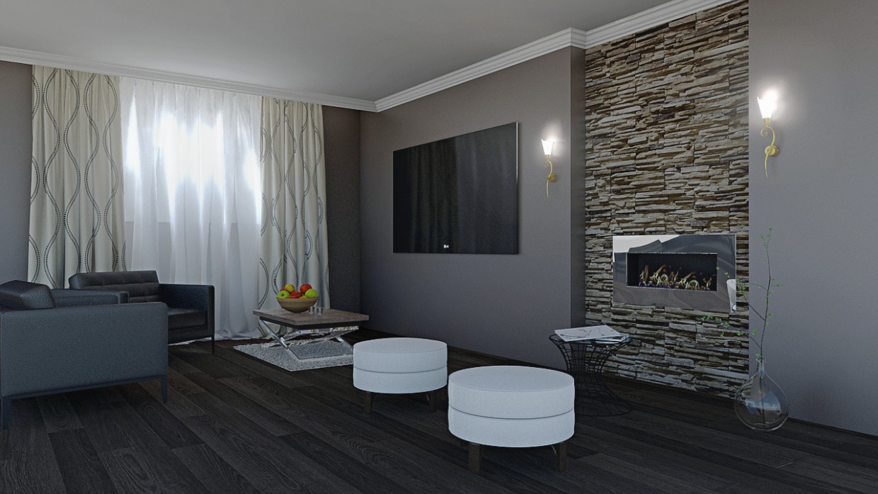 Salon in 3d max mental ray image