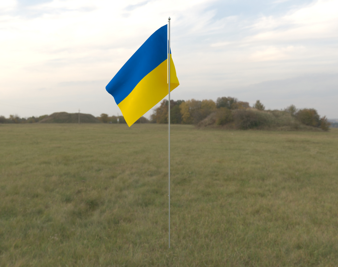 यूक्रेन का झंडा! 3d max vray 3.0 में प्रस्तुत छवि