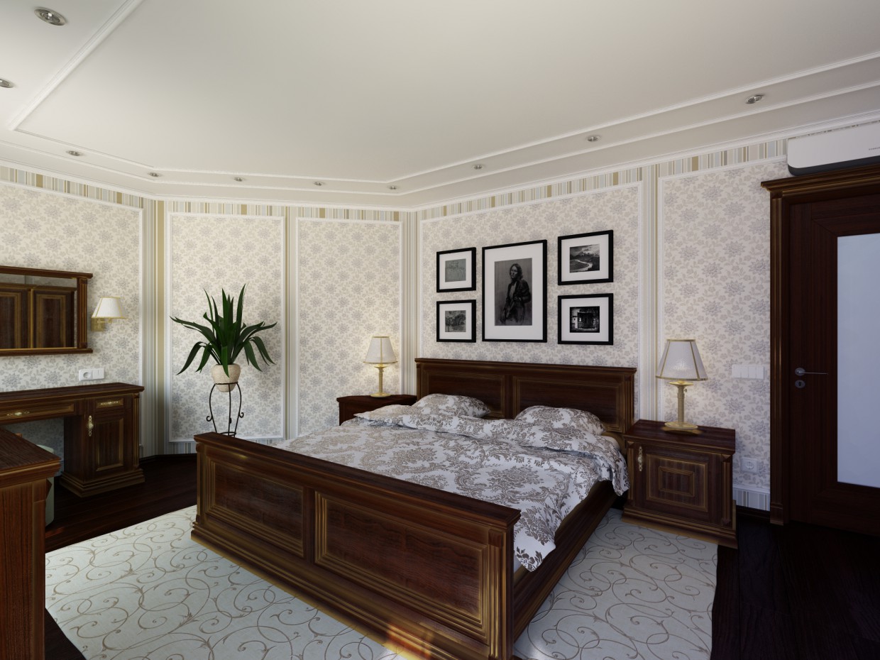 camera da letto in 3d max vray immagine