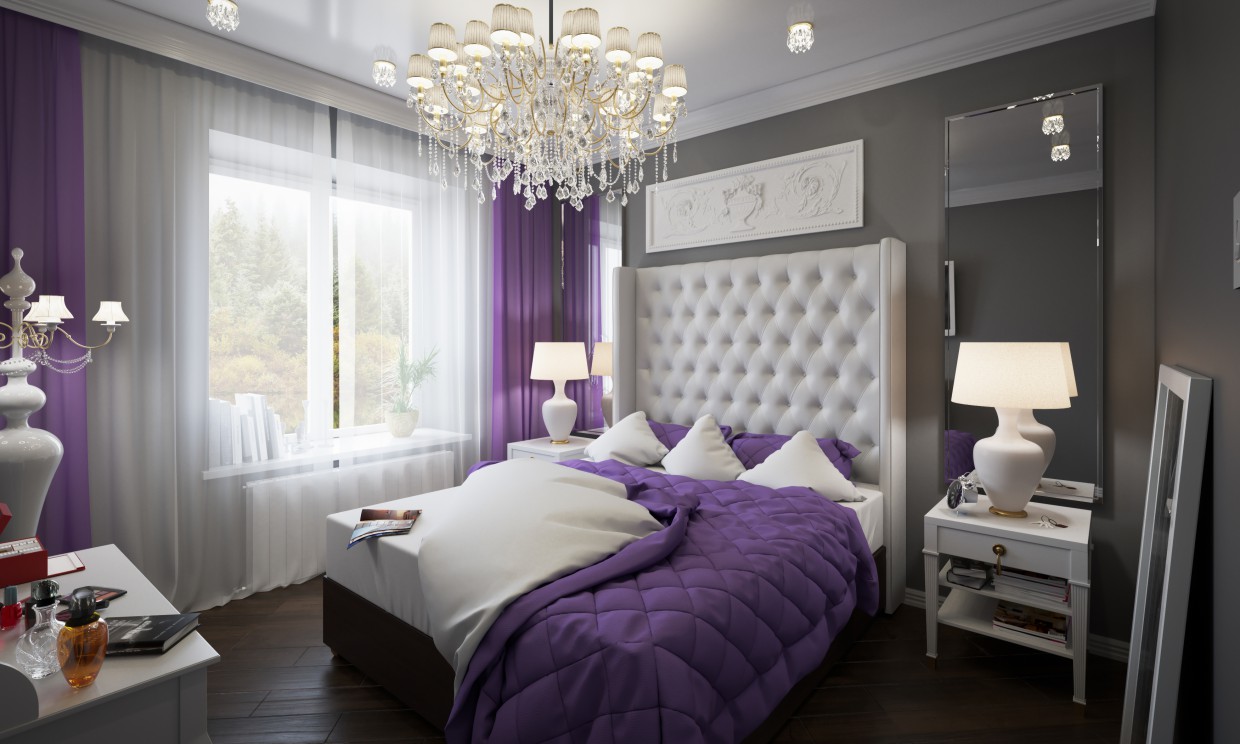 Nehrin yanında bir ülke evde yatak odası in Cinema 4d corona render resim