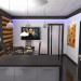 Casa de madeira de 2 histórias em estilo moderno em 3d max vray imagem