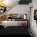 आधुनिक लकड़ी 2 कहानियों के घर 3d max vray में प्रस्तुत छवि