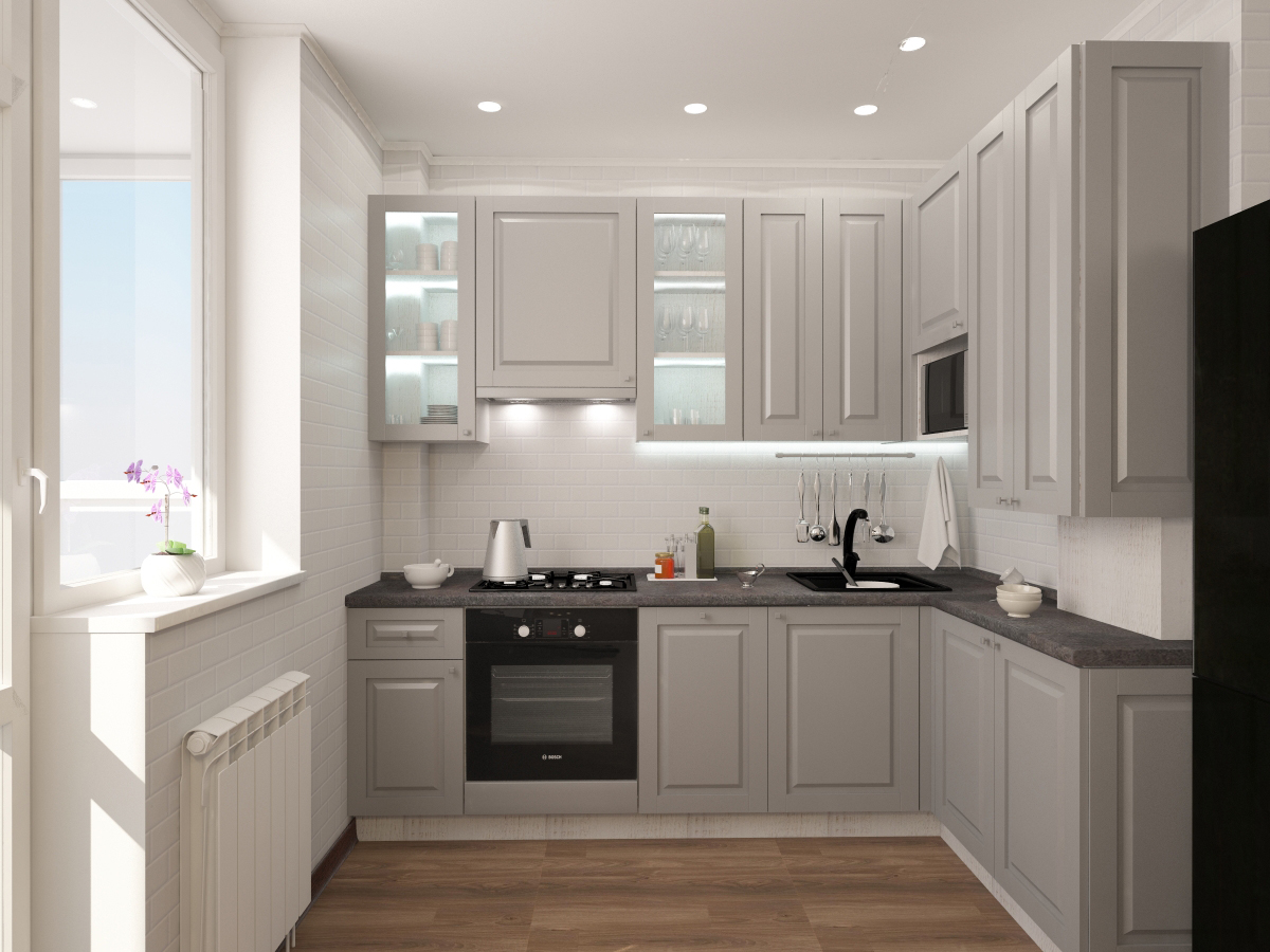 classic modern kitchen in 3d max vray 3.0 image