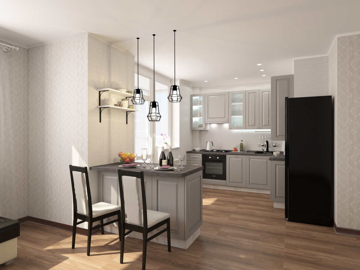 classic modern kitchen in 3d max vray 3.0 image