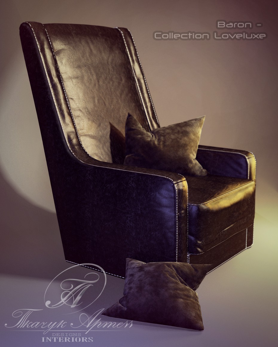 imagen de silla en 3d max vray