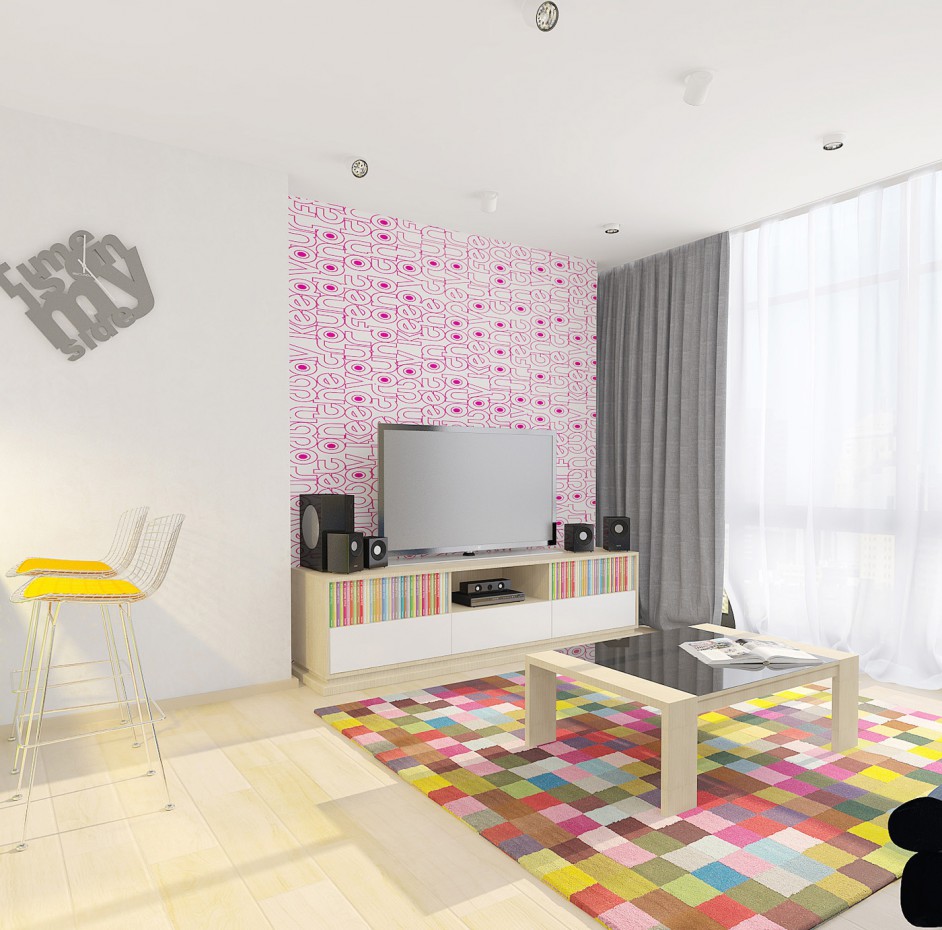 Appartamenti di design «Arcobaleno» in 3d max vray immagine