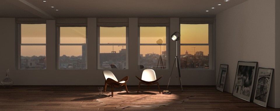 Sunset in my loft... in Cinema 4d Other image