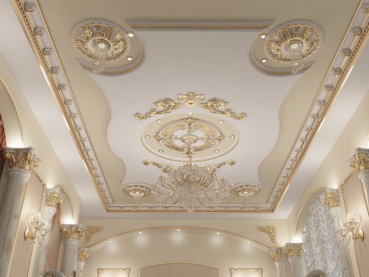 The ceiling in the Hall in 3d max vray image
