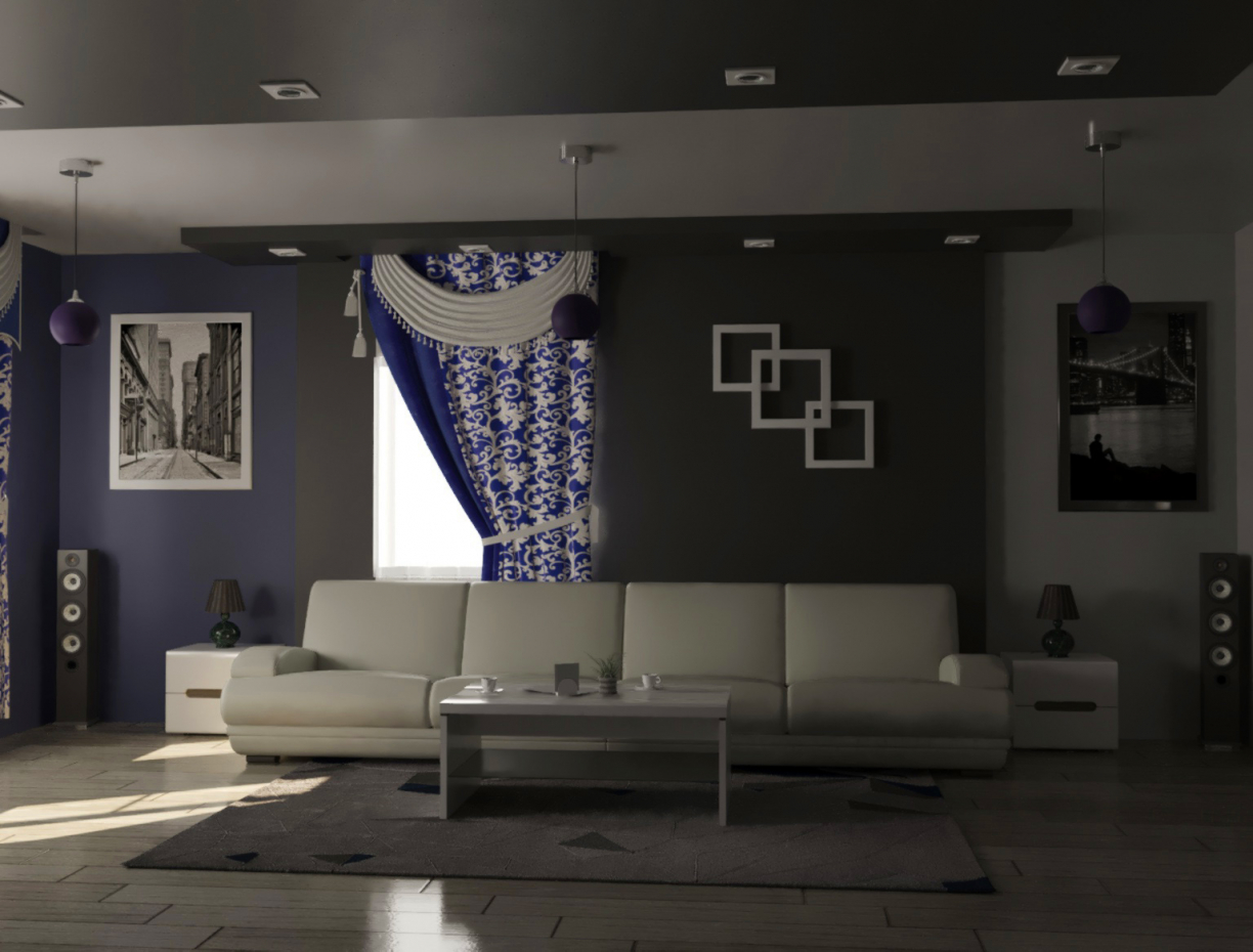 imagen de sala de estar en 3d max corona render