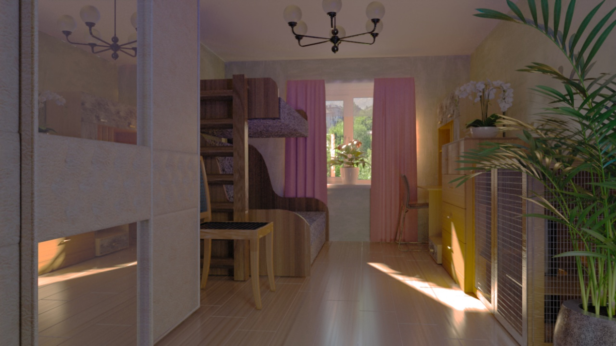 Çocuk odası in 3d max Corona render 7 resim