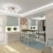 नए भवन में रसोई-रहने वाले कमरे 3d max vray में प्रस्तुत छवि