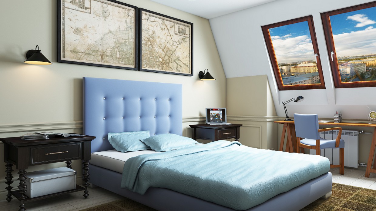 bedroom researcher in 3d max vray image