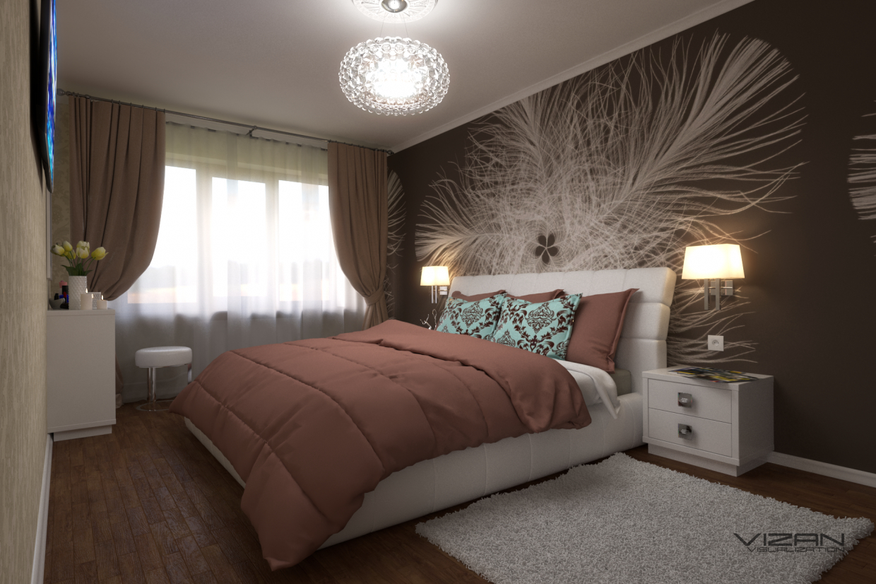 Chambre à coucher dans SketchUp vray 3.0 image