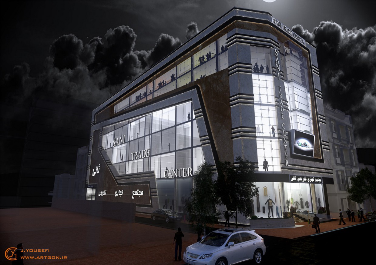 imagen de Centro de comercio de Sani en 3d max vray