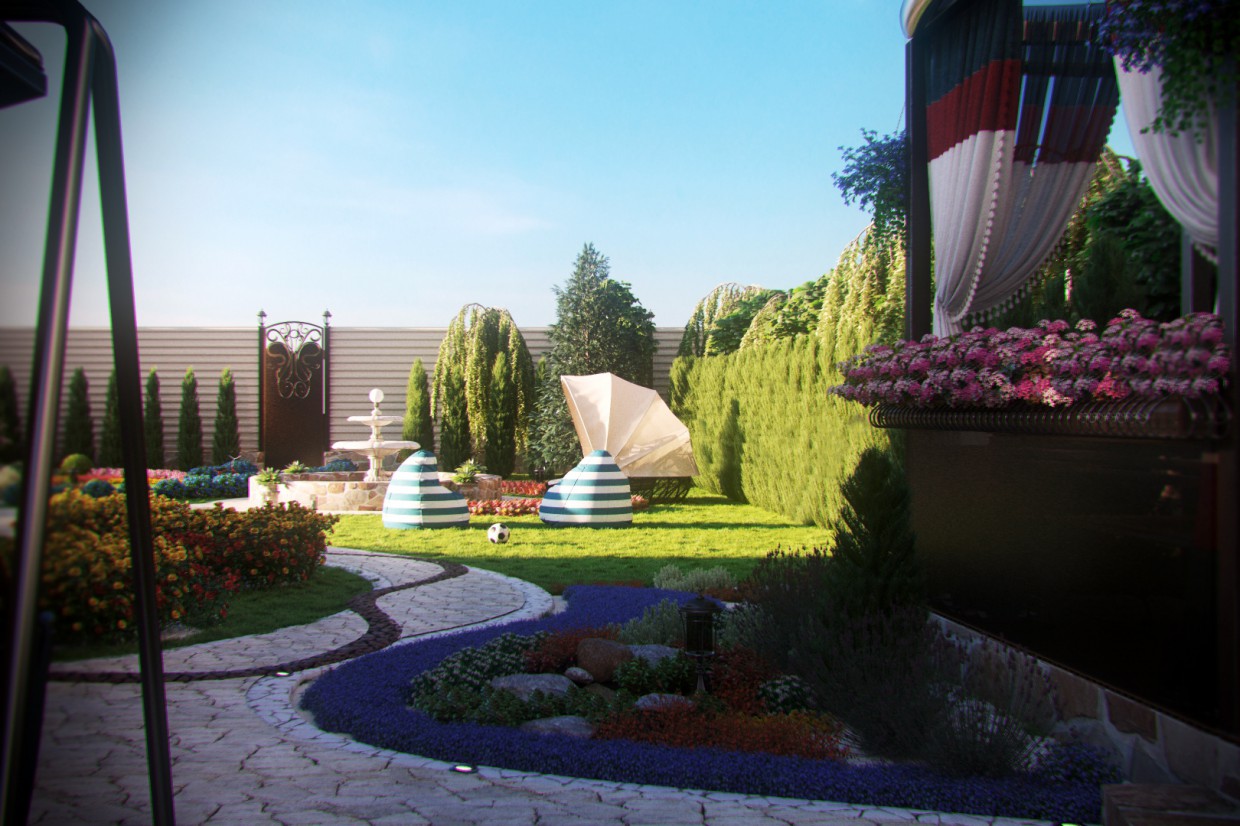 Landscape в 3d max corona render изображение