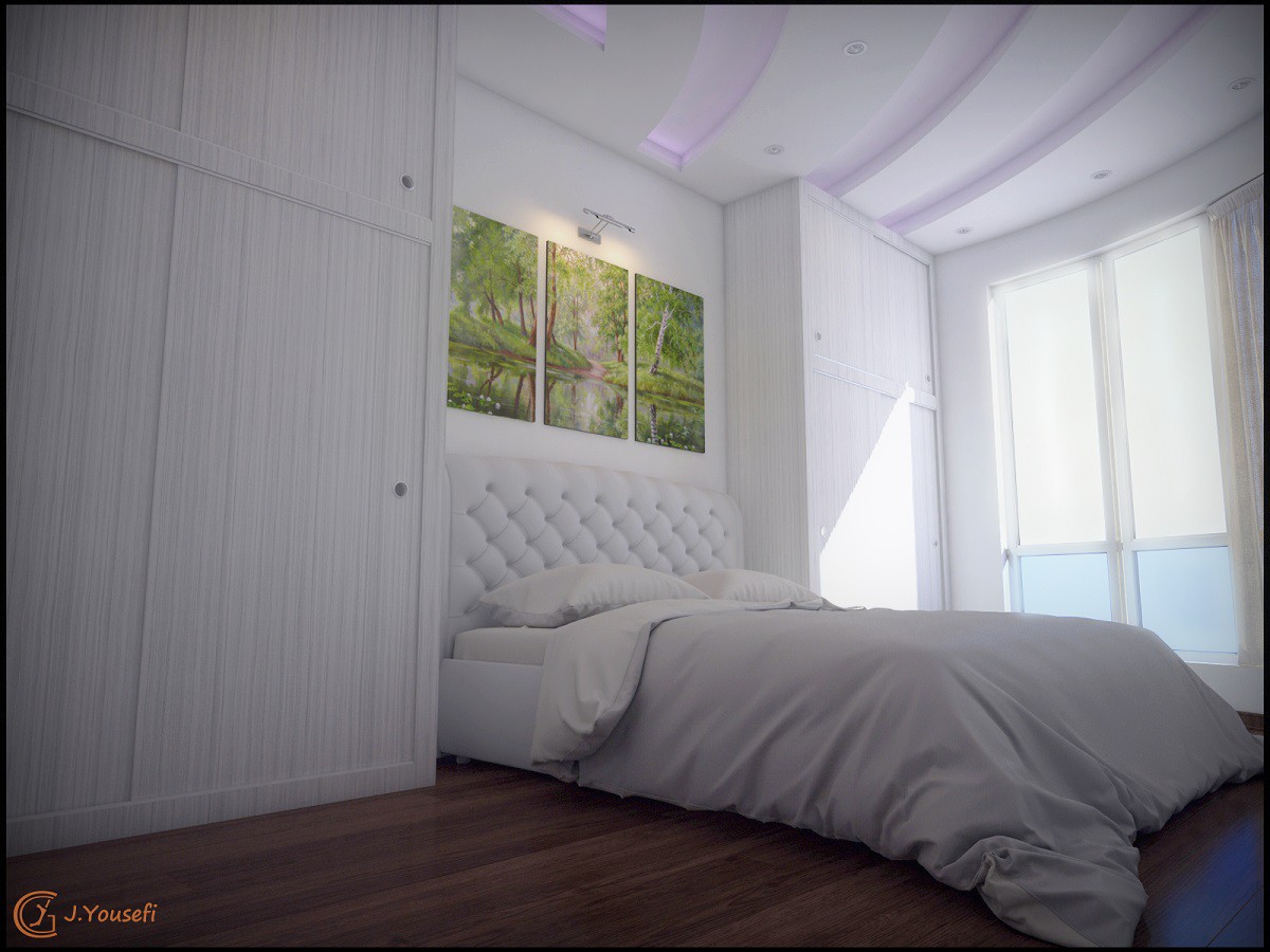 спальня в 3d max vray изображение