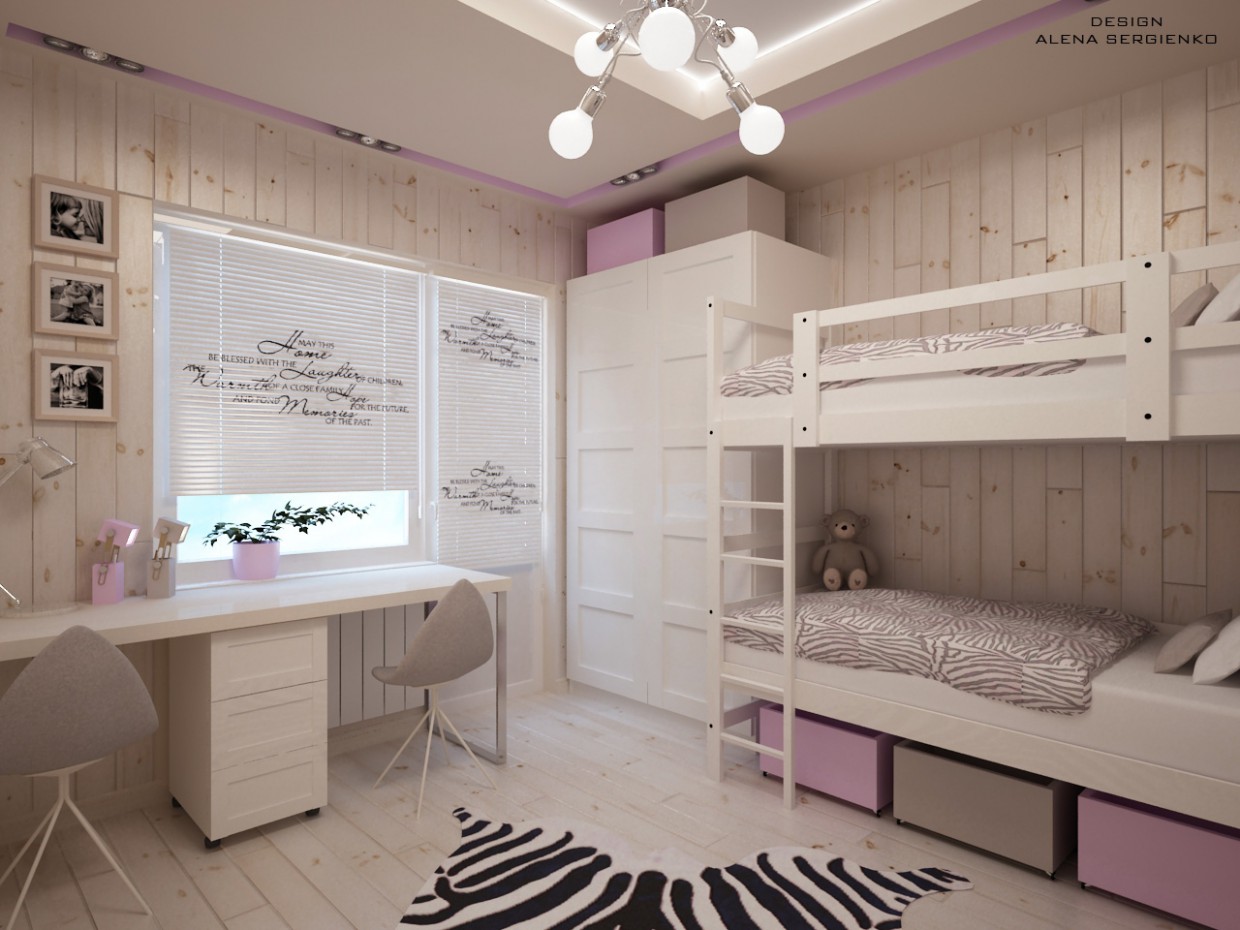 Room for girls in 3d max vray image