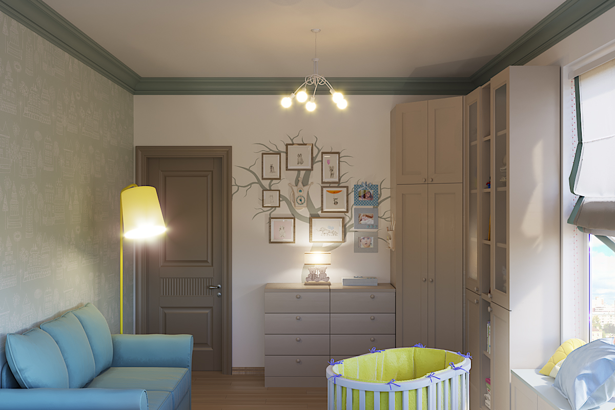 Çocuk odası in 3d max corona render resim