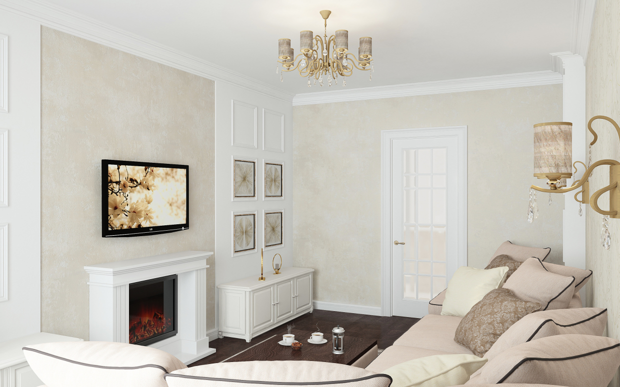 imagen de La sala de estar de nuestro estimado cliente. Proyecto Sofia Kievskaya, ciudad de Kiev en 3d max vray 3.0