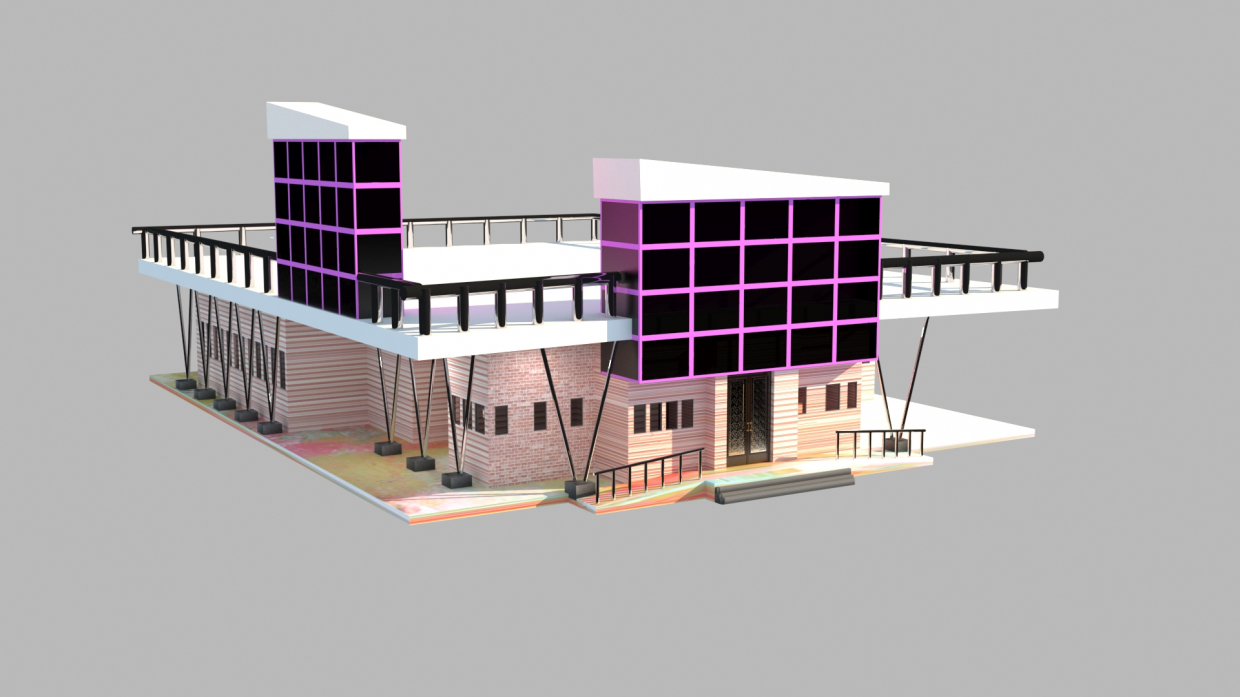 A small institution in Indian style in 3d max vray 3.0 image