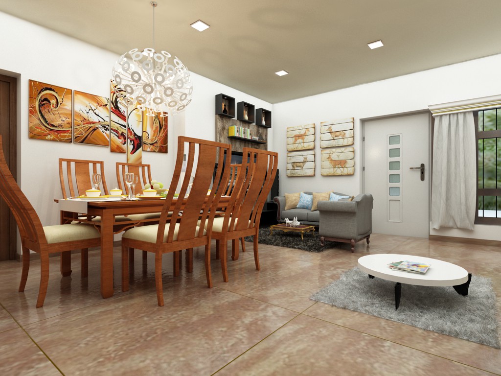 living and dining in 3d max vray 3.0 image